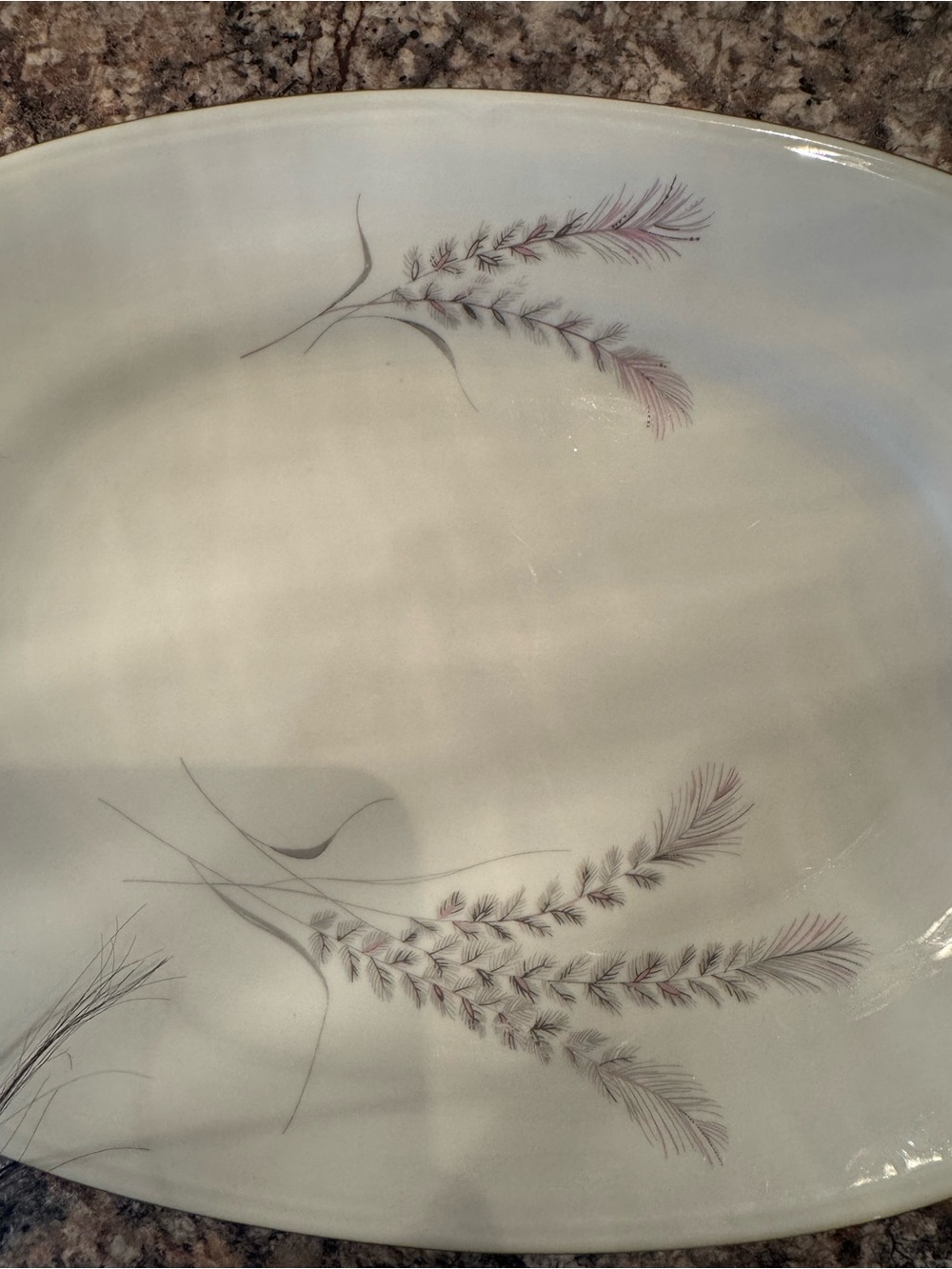 Chodziez-Poland "Thistle" pattern oval serving platter - Picture 3 of 10